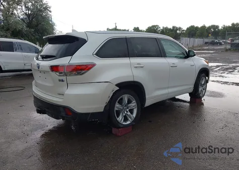 2016 Toyota Highlander Hybrid Limited z USA, uszkodzony, nr VIN 5TDDCRFH5GS015787